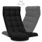 Scaun de podea pivotant, negru, material textil - 5