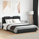 VidaXL Cadru de pat cu tăblie, negru, 120x200 cm, lemn prelucrat