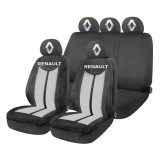 Set Huse Scaune Universale HLX7 Compatibile cu Renault &ndash; Negru/Gri