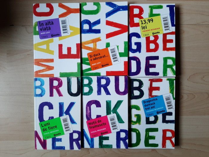 6 vol. editura Trei (Pascal Bruckner, Frederic Beigbeder, Marc Levy)