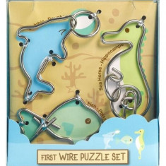 Set 3 puzzle-uri metalice pentru copii - Animale marine