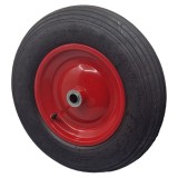 Roata cu camera pentru roaba, cu rulment, galvanizata, rosie, 3.50-8