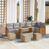 Cumpara ieftin Set de canapele pentru grădină 10 pcs bej și gri deschis