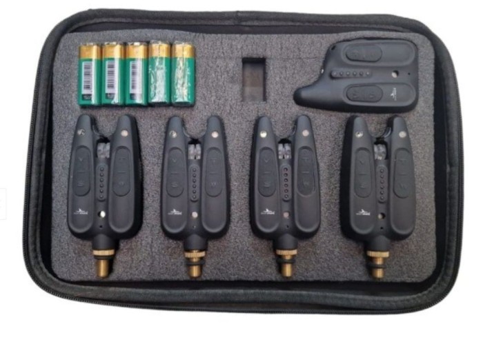 Set 4 Avertizori plus Statie cu penar pentru transport si baterii incluse
