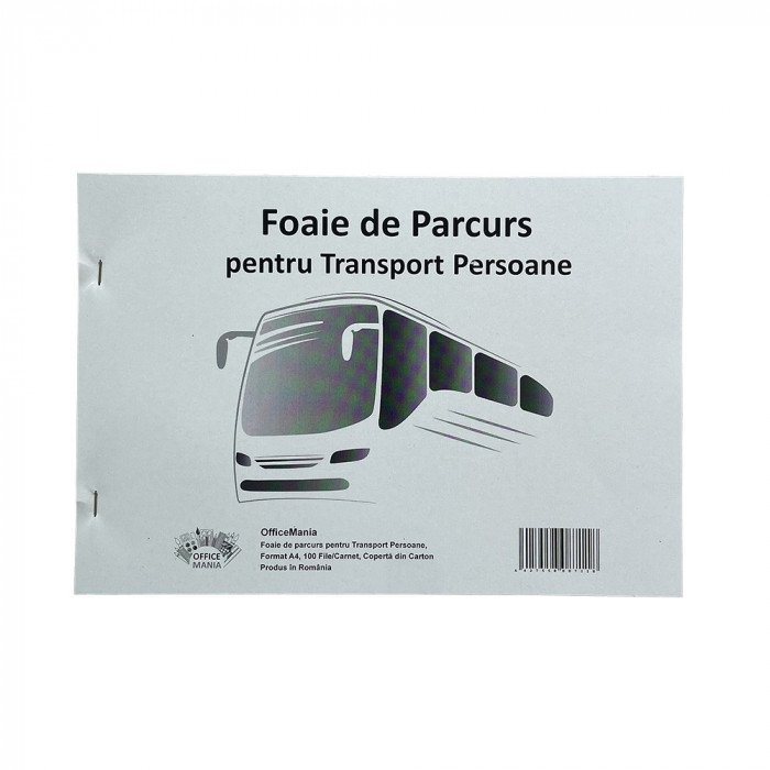 Foaie Parcurs Persoane A4, 100 File/Carnet - Formular Tipizat pentru Transportul Persoanelor