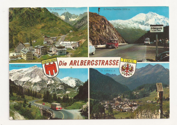 AT6 -Carte Postala-AUSTRIA- Arlbergstrasse, TIrol, circulata 1970