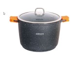 Oala granit Bohmann 7.5L, exterior si interior granit, cu capac