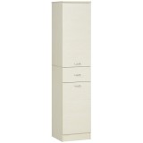 HOMCOM Dulap de Baie cu 2 Dulapuri, Sertar Central și Poliță Reglabilă pentru Depozitare și Organizare, 34x34x150 cm, Lemn Natural | Aosom Romania