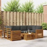 Cumpara ieftin Set de canapele de exterior 7 buc. 6-Locuri Natural si Antracit