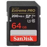 SanDisk - Memory Card Extreme Pro (SDSDXXU-064G-GN4IN) - SDXC, 64GB, Class 10, Read 200MB/s, Write 90MB/s, V30 - Grey