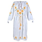 Rochie dama casual RDF, alb/galben , marimea 2XL