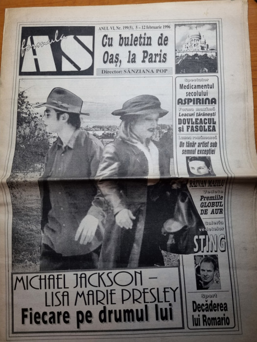 formula AS 5-12 februarie 1996-michael jackson,lisa marie presley,rod stewart