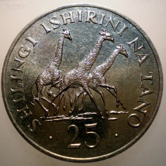 C.326 TANZANIA CONSERVATION GIRAFE 25 SHILINGI 1974 XF/AUNC ARGINT 25,5g 8848ex.