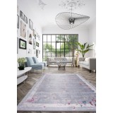 Covor Premium Belgian Model Alaska P0305-762, Marime 120 x 170 cm, Albastru, Gri, Antialergic, Poliester Reciclat, Living, Dormitor, Sufragerie, Birou