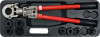 Cleste Sertizat Tevi PEX-AL-PEX YATO, Hidraulic, 16-32mm, Cap Rotativ 360&deg;, Maner Telescopic, Set Matrite TH+D