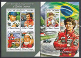 S.Tome si Principe 2014- MASINI RALIURI - F1- AYRTON SENNA - BL+ KB - MNH, Nestampilat