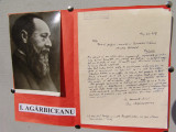 Autograf ION AG&Acirc;RBICEANU - Scrisoare din 1957, aflat la v&acirc;rsta de 75 de ani