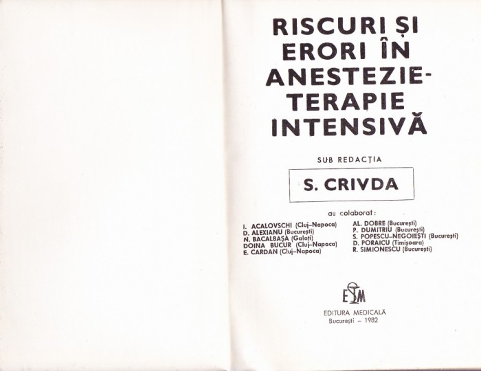 RISCURI SI ERUORI IN ANESTEZIE- TERAPIE INTENSIVA