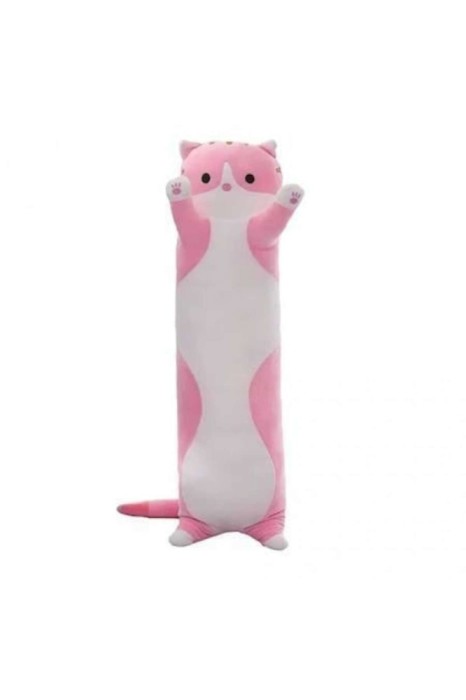 Pisica De Plus Tip Perna, Lunga, Moale, 50 Cm, Roz