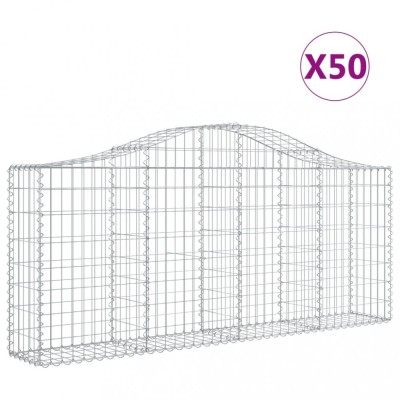 Cosuri gabion arcuite 50 buc, 200x30x80/100 cm, fier galvanizat foto