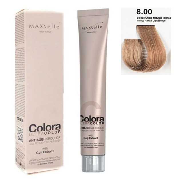 Blond Deschis Natural Intens 8.00 Vopsea Colora MaXXelle cu extract de Goji 100 ML