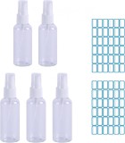 Set de 5 sticlute cu pulverizator si 36 etichete Bavooty, plastic/hartie, transparent, 92 x 22 mm