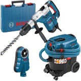 Bosch GBH 5-40 DCE + GDE 68 + GAS 35 M AFC - Rotopercutor SDS-Max 1150 W 8.8 J valiza plastic + Adaptor aspirare + Aspirator umed-uscat 1200 W 254 mba