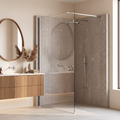 Paravan de dus Rea Flexi Transparent / Chrome 120 foto