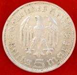 (A853) MONEDA DIN ARGINT GERMANIA - 5 MARK 1935, LIT. D, PAUL VON HINDENBURG, Europa