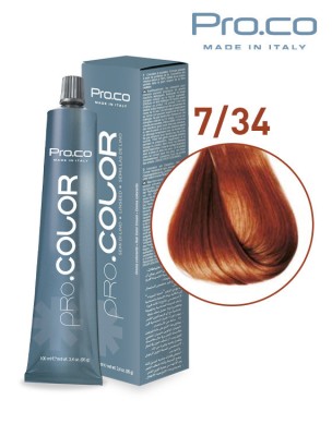 Vopsea de par profesionala PRO.COLOR 100 ml - Pro.Co - 7/34 BLOND AURIU ARAMIU foto