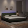 VidaXL Cadru de pat cu lumini LED, gri deschis, 200x200 cm, catifea 3213873