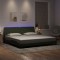 vidaXL Cadru de pat cu lumini LED, gri deschis, 200x200 cm, catifea 3213873