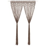 Perdea Macrame Gri Taupe 140x240 cm Bumbac vidaXL - Perdea Usa, Fereastra, Separator Camera, Decor Boem, Rejansa Inclusa