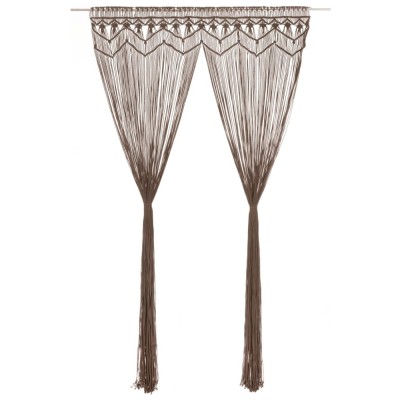 vidaXL Perdea macrame, gri taupe,140 x 240 cm, bumbac foto