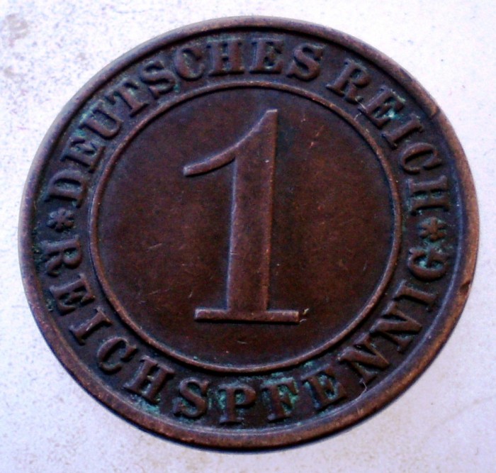 7.639 GERMANIA WEIMAR 1 REICHSPFENNIG 1931 A