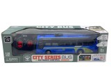 Autobuz City Albastru cu Telecomanda, Lumini si Sunete, 20cm, Plastic/Cauciuc, Baieti 3+ ani