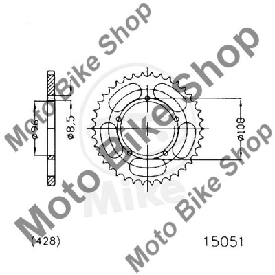 MBS Pinion spate 428 Z49, 50-15051-49, MZ/MUZ RT 125 SM 2000- 2008, Cod Produs: 7271174MA foto