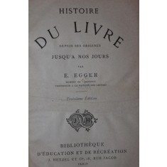 HISTOIRE DU LIVRE
