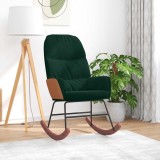 vidaXL Scaun balansoar, verde &icirc;nchis, catifea 4102623