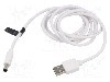 Cablu alimentare DC, DC 5,5/2,5 mufa, USB A mufa, alb, 1m, VENTION - CEYWF