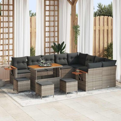 vidaXL Set de canapele pentru grădină 13 pcs Gri 110 x 55 x 71 cm 3363223 foto