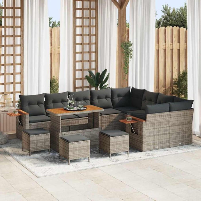 vidaXL Set de canapele pentru grădină 13 pcs Gri 110 x 55 x 71 cm 3363223