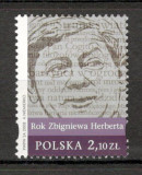 Polonia.2008 10 ani moarte Z.Herbert-scriitor MP.476, Nestampilat