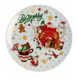 Farfurie portelan multicolor Craciun Gnomi GM 20 cm