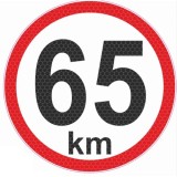 Autocolant reflectorizant limita viteza 65 km, diametru 150mm AutoDrive ProParts