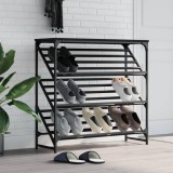 Gossi suport pantofi, negru, 90x30x85 cm, lemn prelucrat