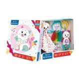 Cumpara ieftin Set cadou pentru bebelusi Baby Clementoni - Zornaitoare pisicuta, chei pentru dentitie si paturica de confort