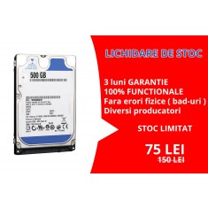 Hard Disk Laptop 2.5 inch 500GB 5400 RPM 8MB SATA 2 Diversi Producatori