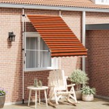 VidaXL Copertină retractabilă manual, portocaliu și maro, 150 cm 145835