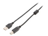 Cablu USB 2.0 A-B 3m Negru, Gembird